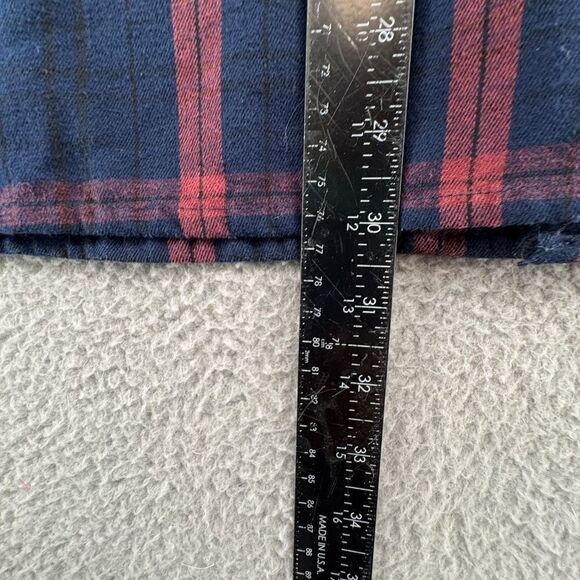 Vertx Shirt Mens Large Plaid Canyon River Flannel Long Sleeve Red Navy - Picture 7 of 9